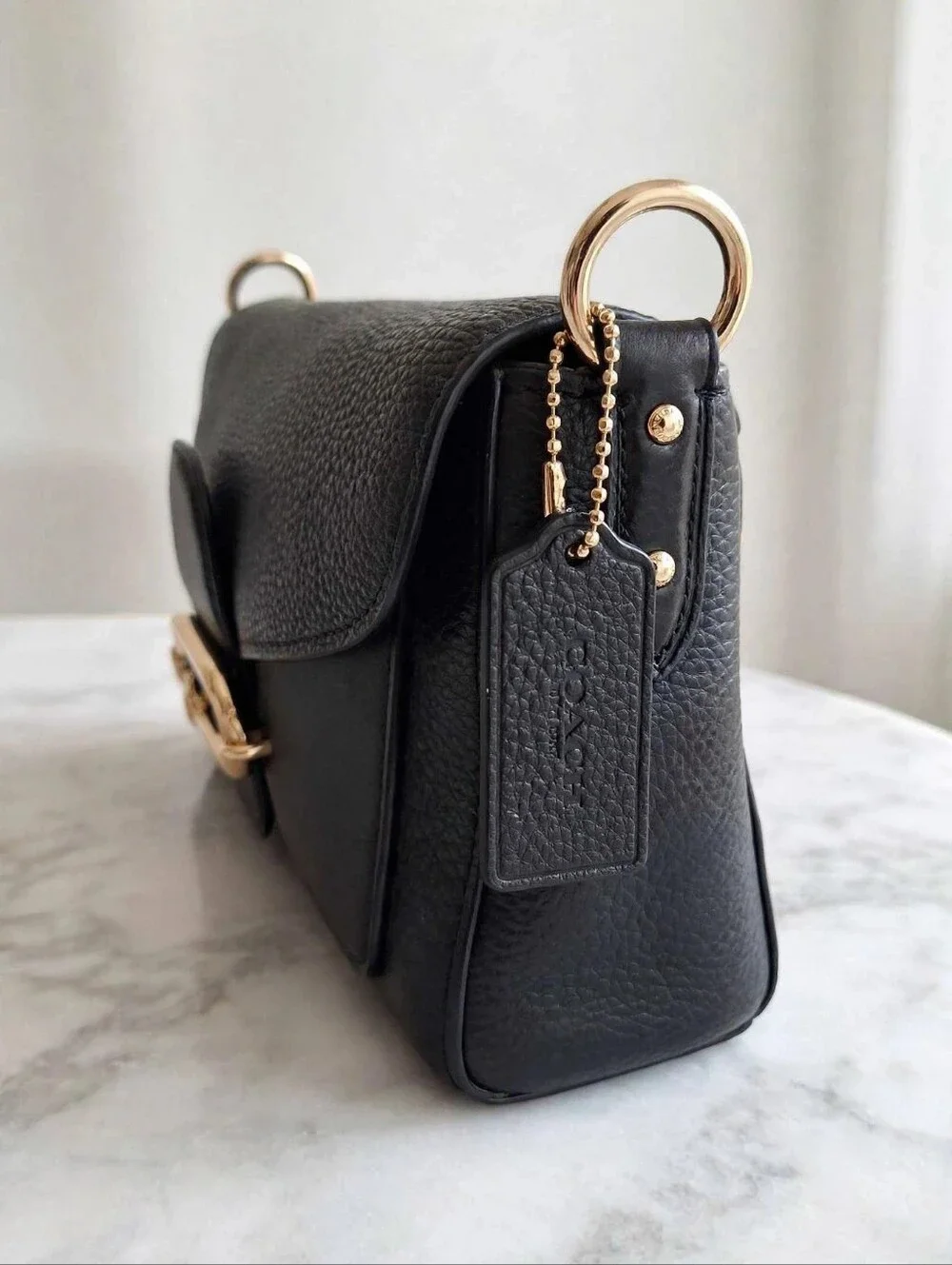 Authentic COACH Jade Shoulder Bag  F91105 Refined pebble leather,